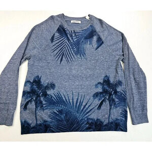 Tommy Bahama Size Large Men's Palm Tree Long Sleeve Crew Neck Cotton Sweater